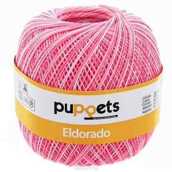 Пряжа для вязания крючком Puppets "Eldorado Multicolour", цвет: ярко-розовый меланж (00038), 265 м, 50 г