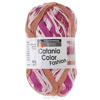 Пряжа для вязания "Catania Color Fashion", цвет: коричневый, фиолетовый, розовый (00187), 125 м, 50 г