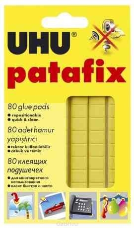 Клеящие подушечки UHU "Parafix", цвет: желтый, 80 шт