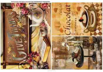 Рисовая карта для декупажа "Шоколад", формат А4