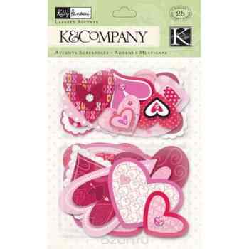 Стикеры K&Company "Розовые сердца", 25 шт