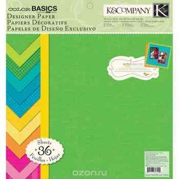 Набор бумаги для скрапбукинга K&Company "Основные", 31 см х 31 см, 36 листов