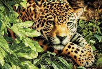 Набор для вышивания Dimensions "Леопард на отдыхе", 40,6 х 27,9 см