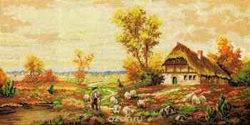 Набор для вышивания гобелена "Домик в деревне", 90 х 45 см