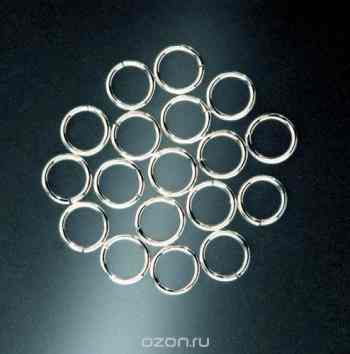 Кольца Glorex, цвет: серебряный, 8 мм, 20 шт