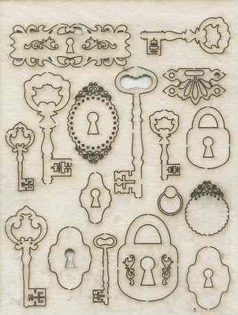 Чипборд "Замочные скважины, ключи, замки". АМ817005