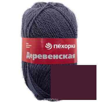 Пряжа для вязания Пехорка "Деревенская", цвет: слива (42), 250 м, 100 г, 10 шт