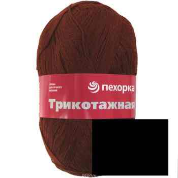 Пряжа для вязания Пехорка "Трикотажная", цвет: черный (02), 780 м, 100 г, 5 шт