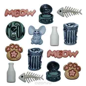 Набор пуговиц и фигурок Dress It Up "Кошачьи лакомства", 14 шт. 7702111