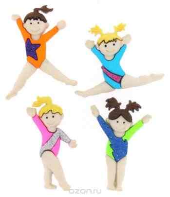 Пуговицы декоративные Dress It Up "Маленькая гимнастка", 3 шт