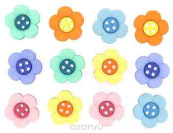 Пуговицы декоративные Dress It Up "Цветочки", 12 шт. 7704587