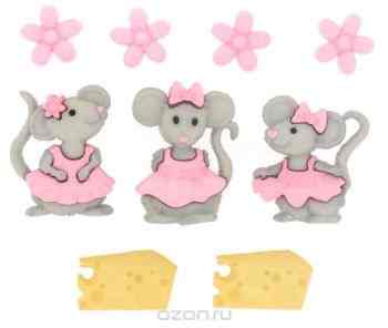 Набор пуговиц и фигурок Dress It Up "Мышата", 9 шт. 7706303