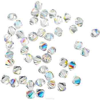 Бусины Swarovski Elements "Кристалл", цвет: перламутровый (crystal AB), диаметр 4 мм, 50 шт. 389026crystal AB