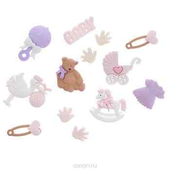 Набор пуговиц и фигурок Dress It Up "Для новорожденной девочки", 10 шт. 7702062