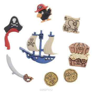 Набор пуговиц и фигурок Dress It Up "Пираты", 8 шт. 7702080