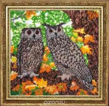 Набор для вышивания бисером Butterfly "Совы", 26 см х 26 см