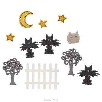 Набор пуговиц и фигурок Dress It Up "Ночные коты", 10 шт. 7704057