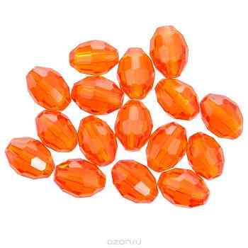 Бусины "Астра", цвет: оранжевый (24), 8 мм х 6 мм, 16 шт. 770276024
