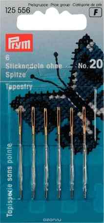 Набор игл ручных "Prym", для вышивания, №20, 6 шт