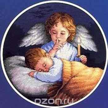 Набор для вышивания крестом Dimensions "Ангел-Хранитель", 25 х 25 см