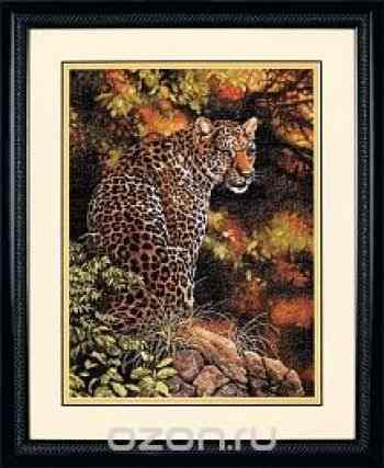 Набор для вышивания крестом Dimensions "Взгляд леопарда", 30 см х 41 см