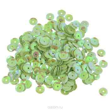 Пайетки граненые "Астра", цвет: салатовый, 6 мм, 10 г. 7700472_85