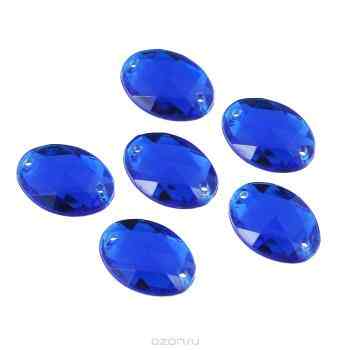 Стразы пришивные "Астра", овальные, цвет: ультрамарин (07), 13 мм х 18 мм, 6 шт. 7701651_07
