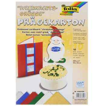 Картон текстурированный Folia "Рождество", 23 x 33 см, 10 листов
