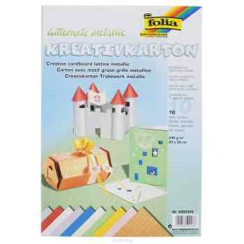 Картон текстурированный Folia "Сетка", 23 x 33 см, 10 листов