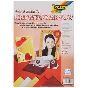 Картон текстурированный Folia "Металл", 23 x 33 см, 5 листов