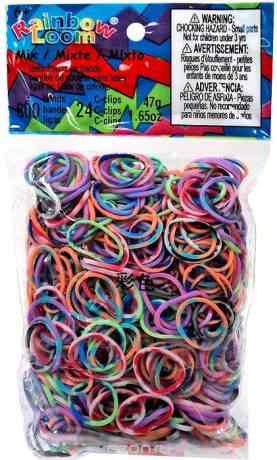 Резиночки безлатексные Rainbow Loom "Радужный", с клипсами, цвет: розовый, сиреневый, оранжевый, 600 шт