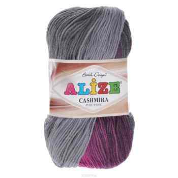 Пряжа для вязания Alize "Cashmira Batik", цвет: серый, фуксия (3952), 300 м, 100 г, 5 шт
