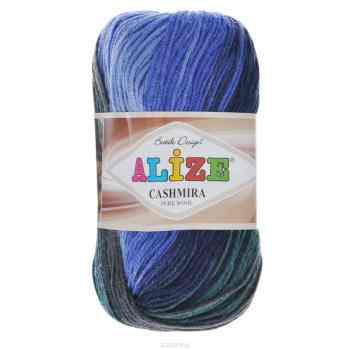 Пряжа для вязания Alize "Cashmira Batik", цвет: синий, зеленый, серый (3953), 300 м, 100 г, 5 шт