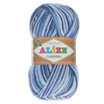 Пряжа для вязания Alize "Cashmira", цвет: синий, голубой, серый (41408), 300 м, 100 г, 5 шт