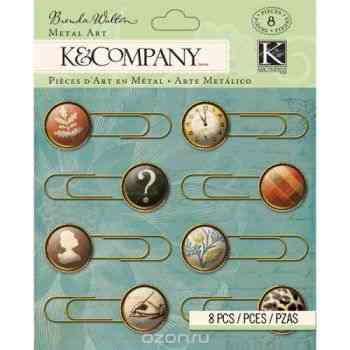 Скрепки-украшения "K&Company", 8 шт
