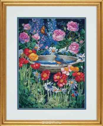 Набор для вышивания крестом Dimensions "Отражения сада", 27,9 х 38,1 см