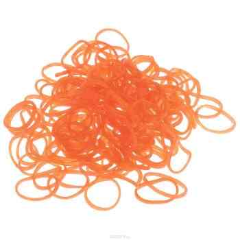 Резиночки безлатексные Rainbow Loom "Jelly", с клипсами, цвет: оранжевый, 600 шт
