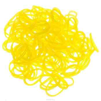 Резиночки безлатексные Rainbow Loom "Jelly", с клипсами, цвет: желтый, 600 шт