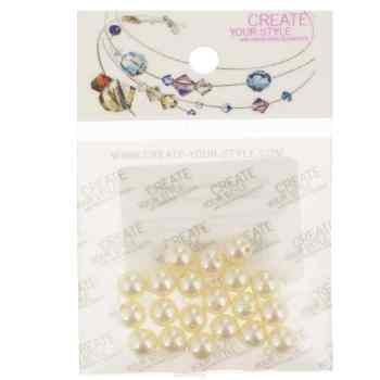 Бусины Swarovski Elements "Кристальный жемчуг", цвет: кремовый, диаметр 6 мм, 20 шт