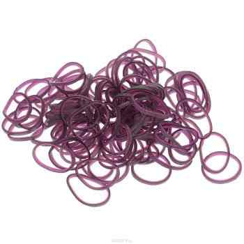 Резиночки безлатексные "Rainbow Loom", с клипсами, цвет: лиловый, серебристый, 600 шт