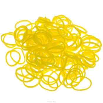 Резиночки безлатексные "Rainbow Loom", с клипсами, цвет: желтый, 600 шт