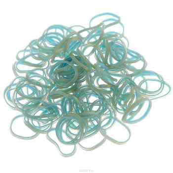 Резиночки безлатексные "Rainbow Loom", с клипсами, цвет: голубой, золотистый, 600 шт