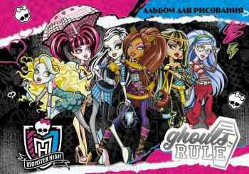 Альбом для рисования на спирали Monster High "Ghouls Rule", 40 листов, MH7