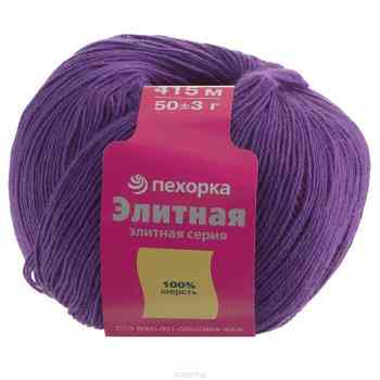Пряжа для вязания Пехорка "Элитная", цвет: темная фиалка (567), 415 м, 50 г, 10 шт