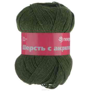 Пряжа для вязания Пехорка "Шерсть с акрилом", цвет: болотный (423), 300 м, 100 г, 10 шт