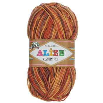 Пряжа для вязания Alize "Cashmira", цвет: коричневый, желтый, оранжевый, 300 м, 100 г, 5 шт