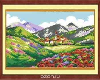 Набор для создания мозаики Cristal "Домик в горах", 30 см х 24 см