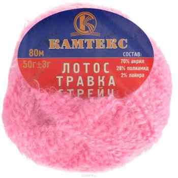 Пряжа для вязания Камтекс "Лотос травка стрейч", цвет: светло-розовый (054), 80 м, 50 г, 10 шт