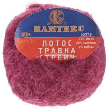 Пряжа для вязания Камтекс "Лотос травка стрейч", цвет: вишня (091), 80 м, 50 г, 10 шт