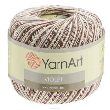 Пряжа для вязания YarnArt "Violet", цвет: коричневый, белый (3193), 282 м, 50 г, 6 шт